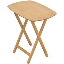 eHemco Oversized Hardwood Folding TV Tray Table, 25.5", Natural -1 Piece (1837)