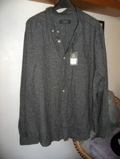 Primark Men’s Grey Casual Soft Touch Long Sleeve Cotton Shirt Size XXL