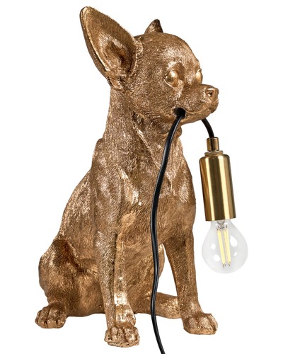 Table lamp dog - table, gold