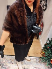Vintage real fur stole wrap