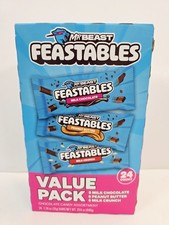 Mr Beast Feastables Milk Crunch Chocolate Peanut Butter Value Pack, 24 Bars