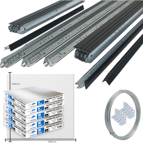 15m2 black suspended ceiling - black,