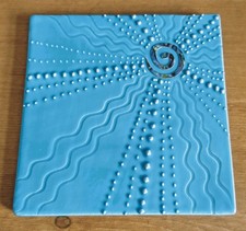 Hot Art New Zealand Ceramic Display Tile. Turquoise Blue. Excellent condition 