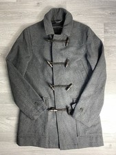 FRENCH CONNECTION Wool Duffle Coat in Grey - Mens Size UK Small P2P 20”