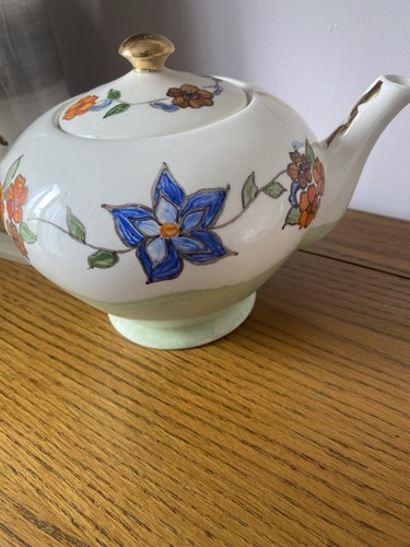 Vintage hand painted teapot - painted,