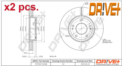 Pcs front brake disc set - x2,