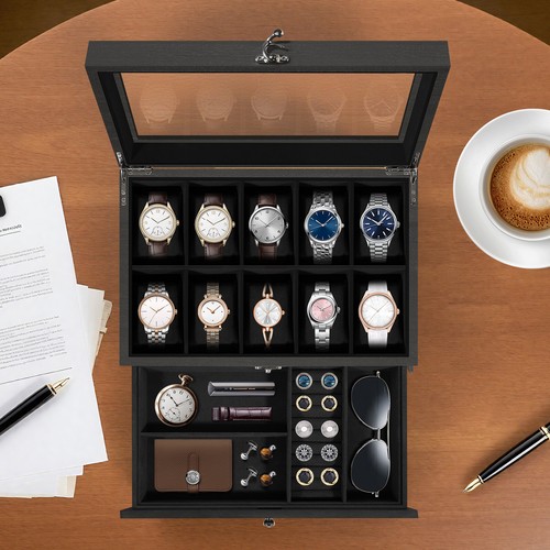 Wooden watch display storage - watch,