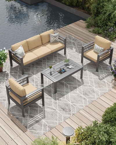 Piece aluminum garden sofa - 4-piece,