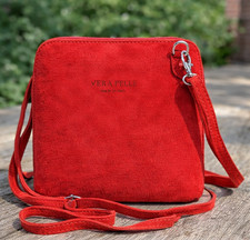 Red Suede Leather Small Square