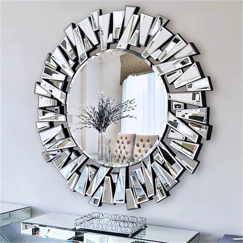 Mirrored wall clock large - wall,