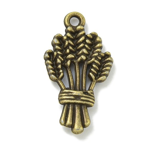 Bronze charms wheat straw - bronze,