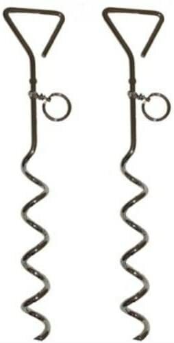 Pair dog tether anchor - of,