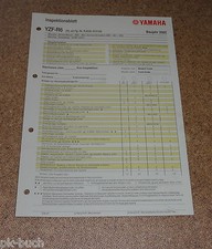 Inspection sheet Yamaha YZF-R6