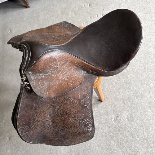 Leather horse saddle - horse,