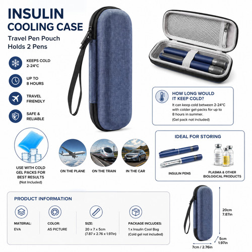 Insulin cooling case - cooling, travel
