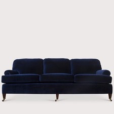 George Smith Signature Sofa – Baltic Blue Velvet 229cm - Brand New – RRP £11,392