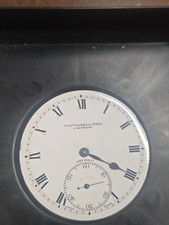 Antique Pocket Watch Mechanism + Dial And 2 Hands ByThomas Russell & Son,Working