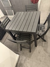 Garden Dining Table with 4 Chairs Set