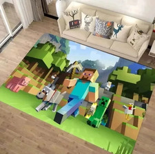 ✨Minecraft✨3D Anti-Slip Floor Rugs Carpets Kids Bedroom Decors Mats Doormat Gift