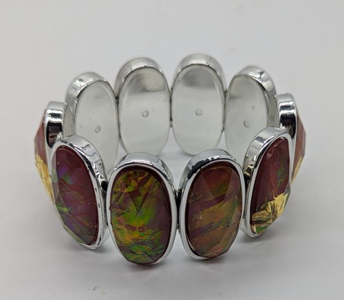 Chunky silver stretch bracelet - stretch,