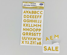 3D Glitter Alphabet Stickers Gold Letters & Symbols Set Craft Scrapbook Supplies