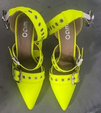 EGO - Bright neon yellow stiletto heels with eyelet detail -  Size 6. Stunning!