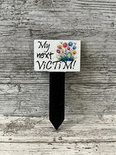 Plant pot Slate markers Decoupaged with Humorous text
