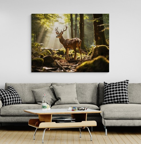 Stag deer canvas picture print - stag,