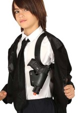 Kids Police Black Plastic Fancy Dress Cosplay Prop Shoulder Holster