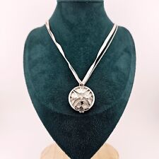 LALIQUE PERFUME DIFFUSER SWALLOWS PENDANT & SILVER AND PINK SILK CORD NECKLACE 