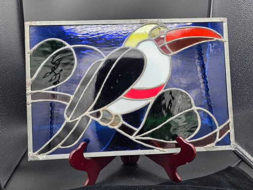 Stained glass panel tucan - panel,