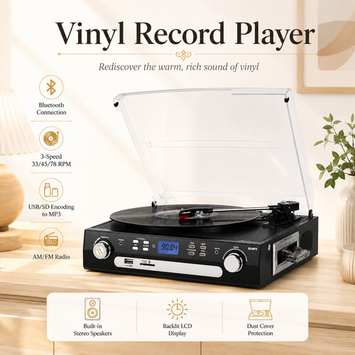 All one vinyl record player - vinyl,