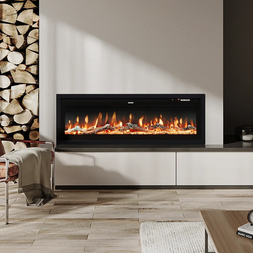 Wall mount electric fireplace - wall,