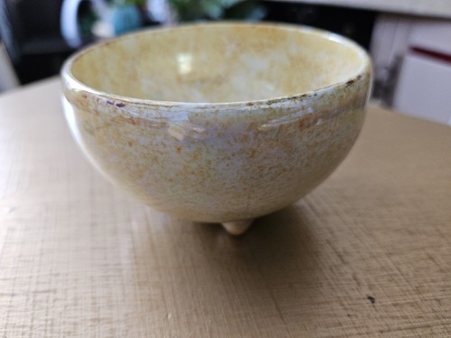 Yellow lustre glaze bowl - yellow, with