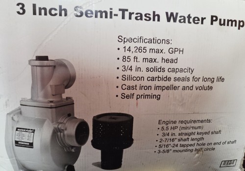 Semi trash water - 3'', semi-trash