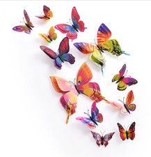 New 12pcs Butterfly 3D Wall