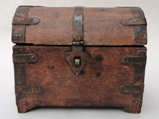 Vintage Wooden Handcrafted Half Round Top Keepsake Storage Box Treasure Chest