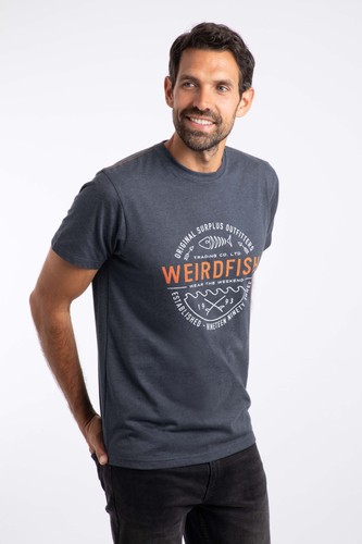 Weird fish waves front - front, print