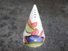 WEDGWOOD CLARICE CLIFF BIZARRE BLUE CHINTZ CONICAL SUGAR SHAKER MINT CONDITION
