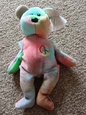 Ty Beanie Babies Bear PEACE