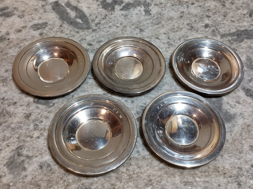Sterling silver nut trays - , by