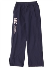 CANTERBURY Womens Graphic Tracksuit Trousers UK 10 Small  Navy Blue Cotton VR16
