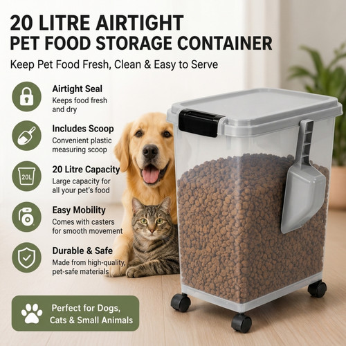 20l airtight pet food storage - pet,