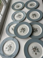 9 x Royal Doulton Rose Elegans TC1010 Dinner Plates 10.5” Fine China