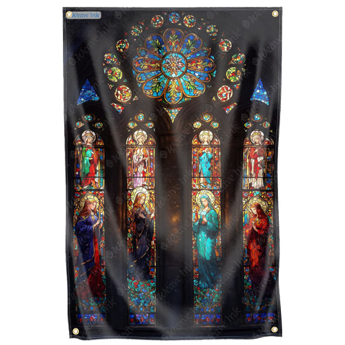 Stained glass saints cathedral - stained,