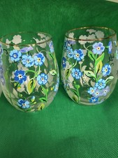 SET OF 2 CATH KIDSTON FORGET ME NOT  TUMBLER GLASSES RARE 