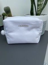 Clarins Soft White Toiletry Make Up Bag New Without Tags