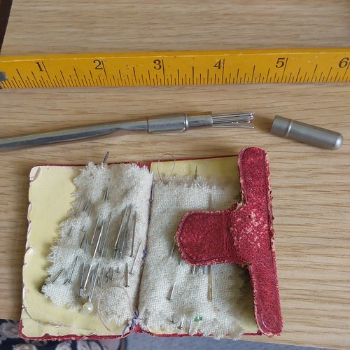Two vintage needle cases - needle,