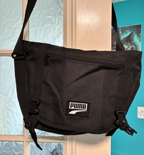 Puma black nylon messenger - black,