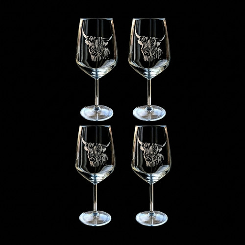 Highland cow wine glasses - highland,
